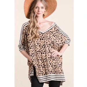 NWT Jade by Jane Oversized Leopard Print Top
